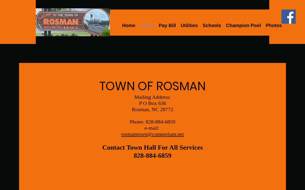 Town of Rosman official records contact source